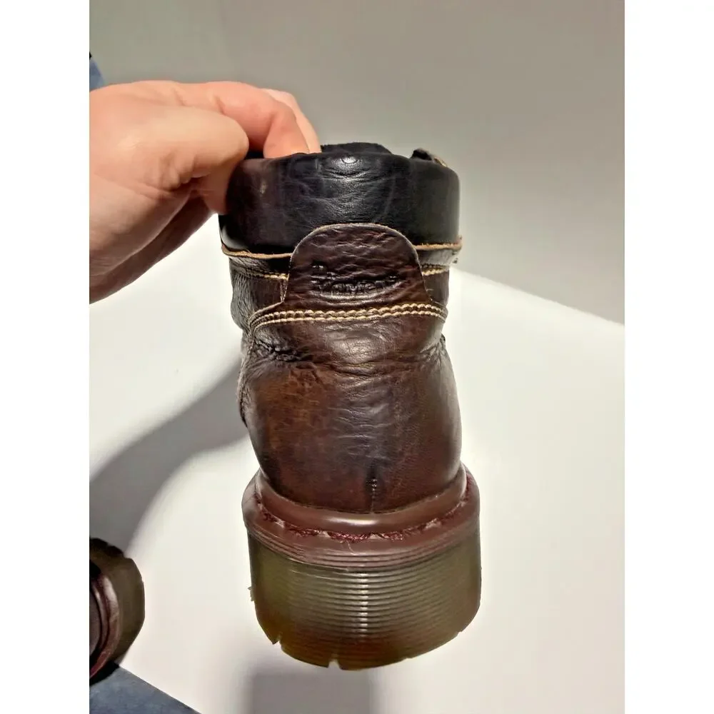 VTG Dr Martens 8507 Made In England Brown Leather Lug Sole boots UK 6 US M 7 W8